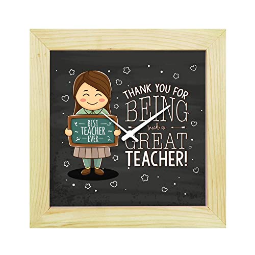 YaYa Cafe™ Teachers Day Gifts, 6 x 6 inches Desk Clock Thank You Great Teacher Canvas