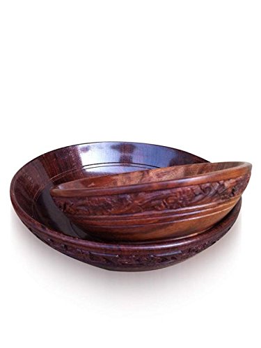 Gift Item Wooden Hand Carved Serving Bowl (5 Inches, 1 Piece)