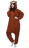 Aivtalk - Adulte Animal Costume Homme Femme Animal Pyjama Cosplay Combinaison Pyjama pour Fête Halloween - Brun Ours - Taille XL