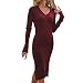 Produktbild Quaan-Frau Kleider Damen Pullover V Lange Ärmel Crewneck Jumper Slim Lässiger Strickpullover Mini Dress