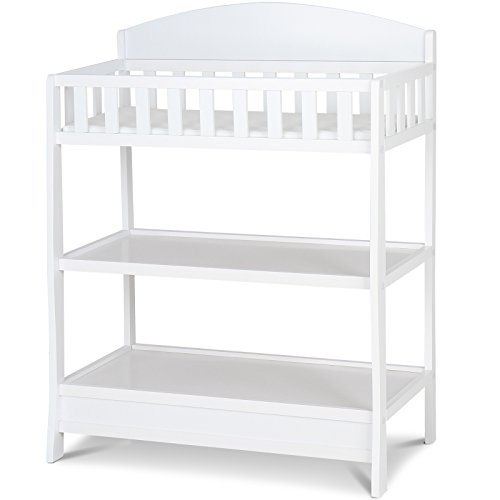 Infantastic Baby Changing Table from Natural Wood Unit 2 Storage Surfaces Furniture Nursery Baby Furniture in Different Colours (White)