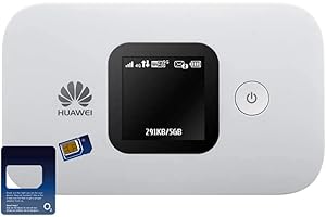 THETECHNOLOGYDOCTORS Huawei E5577 White 4G Cat4 LTE Single Band Mobile WiFi with O2 Data SIM Card Bundle