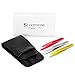 Gotofine Professional Stainless Steel Tweezers Set of Three, Flat/Slant/Pointed - Strong Grip & Ultimate Precision, Includes Leather Carry Case, Best for Your Routine Beauty