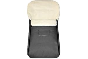 Baby-Joy Fußsack KAI 120cm FILZFREI | Lammwolle/Polyester Thermofußsack Buggy Kinderwagen Schlitten | SUPER-WASH & SUPER-THERM 02 graphit