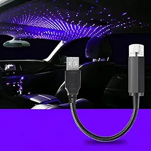 Sulfar USB Roof Star Projector Lights with 3 modes, USB Portable Adjustable Flexible Interior Car Night Lamp Decor with Romantic Galaxy Atmosphere fit Car, Ceiling, Bedroom, Party (Plug&Play, Purple))