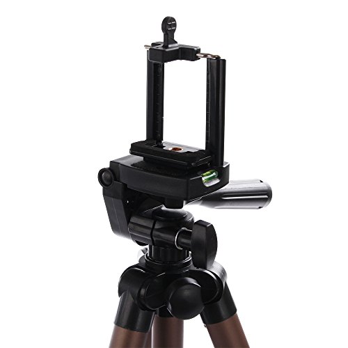 EMEBAY - 125cm Trípode Universal(súper Ligero Ajustable) + Adaptador de Apoyo Smartphone;Trípode para Cámara Digital, Cámara, Video proyector, teléfonos Inteligentes