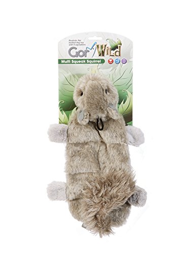 Gor Pets Soft Dog Toy Plush Wild Multi-Squeak Squirrel