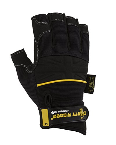 Dirty Rigger Comfort Fit Rigger Handschuhe, fingerlos L schwarz