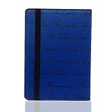 Con relieve Autor Nombre Universal 6 inch eReader funda estilo libro en relieve el nombre de autor para Kobo PocketBook Sony Kindle 6 inch eReader azul