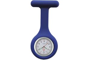 TRIXES Orologio da taschino per infermieri, in silicone, colore blu navy con lancette fosforescenti, ideale per professionisti medici, accessorio essenziale per il lavoro