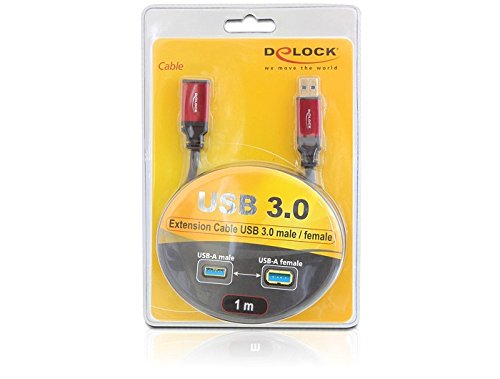DELOCK Kabel USB 3.0 rot Verlaengerung 1.0m - 2