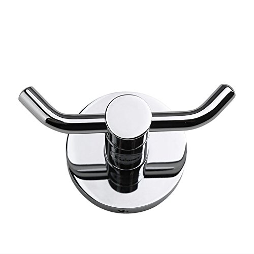 Fuloon Edelstahl Haken Mantel und Hut Haken 9*5.5*6cm Kleine Verchromt Haken Wandmontiert Hanger Hook (1-Stück, Silber) - 9