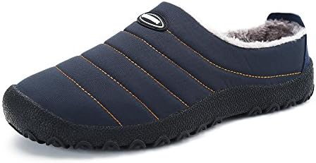ManiamixxWinter Waterproof Slippers Warm Cotton Non-Slip Shoes Outdoor&Indoor Slipper for Men Women(Blue,35 EU)