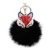 Produktbild Real Fox Fur Ball mit künstlichem Fox-Kopf-Inlay Perle Strass Schlüsselanhänger für Damen Tasche oder Handy oder Auto-Anhänger