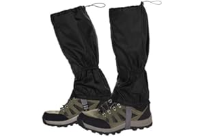 Wffeila Gamaschen Wasserdicht, Outdoor Oxford Beingamaschen, Einstellbare Atmungsaktive Beinschutz, Schutz Vor Schnee/Regen/Insekten, für Outdoor Wandern, Skifahren, Klettern (Schwarz)