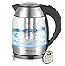 Produktbild TurboTronic Glas Wasserkocher, Teekocher mit Teesieb aus Edelstahl und blauer LED Beleuchtung 1,8 Liter BPA Frei 2200W