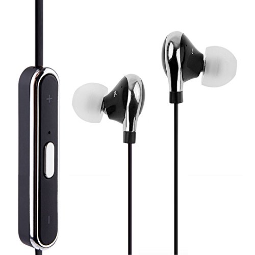 ES Traders® Sports Bluetooth 4.0 Stereo Wireless Bluetooth Earbuds Earphone Headphone for iPhone Samsung (Black)