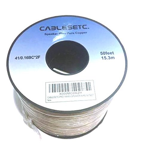 CABLESETC Pro Series Pure Oxygen Stranded Copper Speaker Wire (18AWG/15m)