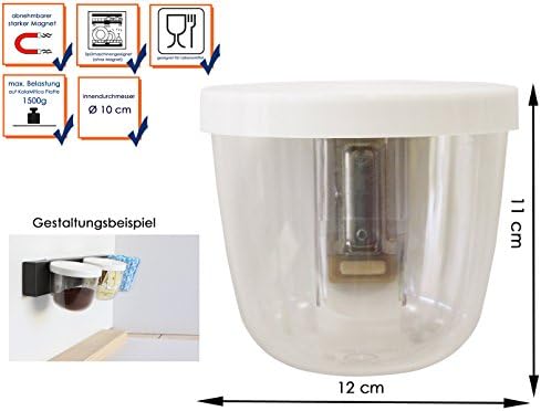 Kalamitica Magnetic Wall Mounted Storage Pot with Lid – Form Ball, Colour: Transparent, Ø 10 cm, 65110 SB-910 Boots