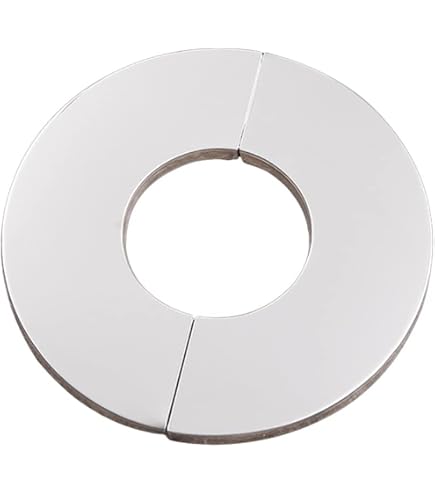 Rosetta Bianca Per Radiatori 8 Rosette Per Tubi Del Riscaldamento In Acciaio Inox, Design Divisato, Adesivo 3M Valvola Rubinetto Acqua