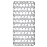 LHE Baby COT CRIB MOSES BASKET patterned fitted sheets size 38x80 40x90 120x60 140x70cm 100% cotton 47 DESIGNS (COT 60X120cm, 12-WHITE ELEPHANTS ON GREY)