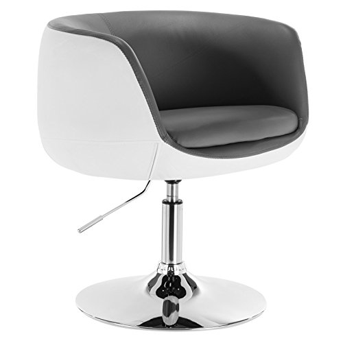 Woltu Bh42grw 1 Fauteuil De Bar En Cuir Artificiel Siège Tabouret De Bar Hauteur Réglablegris Blanc