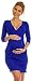 Happy Mama. Women's Maternity Jersey Tulip Dress Easy Breastfeeding S-4XL. 236p (Royal Blue, 10)