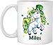 Produktbild Tea Mug, White, Miles Mug Miles Mugs Unicorn Personalized Custom Name White 11 Oz Coffee Cup Unicorn Shamrock St Patricks Day