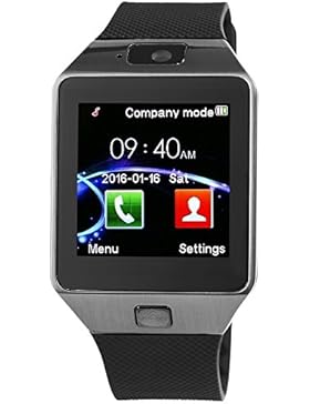 TimeTech Smart Watch Android Alarm Telefon Bluetooth Kamera Modell 025-025-025 silbergrau/schwarz farbig