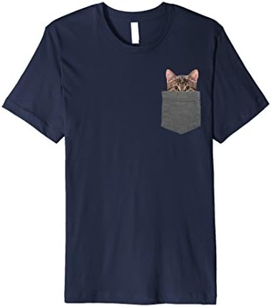 Men's Kitty in Your Pocket Tshirt Cat Shirt Medium Navy