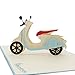 Produktbild Favour Pop Up Grusskarte - eleganter Motorroller. Aufwändige Handarbeit und ausgefeilte Lasertechnik schaffen auf kleinstem Raum ein filigranes Kunstwerk. TF078