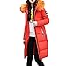 Produktbild Damen Daunenjacke Winterjacke,Wintermantel Lange Frauen DaunenmantelWinter Warm Dicker Mantel Parka Jacke Outwear Oberbekleidung Trenchcoat mit Pelzkragen Elecenty (Orange, XL)