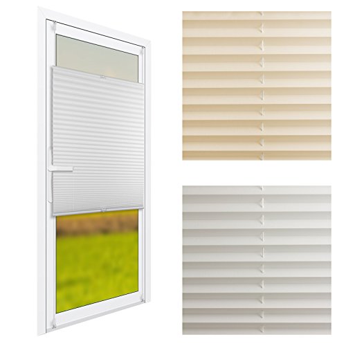 Plissee für Türen 90x210cm weiß Klemmfix ohne Bohren - 2