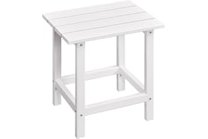 Yaheetech Table de Jardin en PEHD, Table Exterieur Carré, Table Basse Jardin 45 cm L x 35,5 cm L x 45 cm H pour Salon de Jardin Balcon Terrasse, Blanc