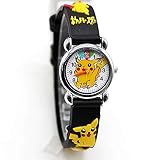 Kinderarmbanduhr mit Pokemon Pikachu Figuren (schwarz)