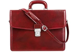 Time Resistance Maletín Portadocumentos para Mujer y Hombre de Cuero - Bolso de Piel Bandolera Maletines Mensajero