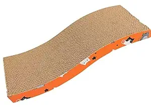RvPaws Pet Kitten Corner Sisal Wall Cat Scratching Post Board with Wave Curved Catnip Catch Board Toy for Cats (Color May Vary, Pack of 1) (Cat Scratcher)