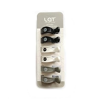 LAT Lot de 6pcs Clips Pinces En Plastique Bonne Qualité Trois Couleurs Diamètre 5cm Pour Attacher La Couverture Emmaillotage de Mousseline Avec La Poussette et Siège de Voiture(Cool)
