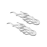 Maße: ca. 115 x 40 mm Pilot LA_15025 Aufkleber \'Flamme\', verchromt, ca. 13 cm, 2 Stück