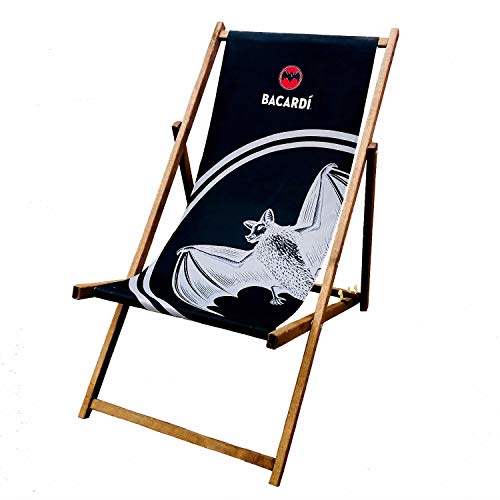 Preisvergleich Produktbild Bacardi Liegestuhl Stuhl aus Holz Gartenliege Klappstuhl schwarz