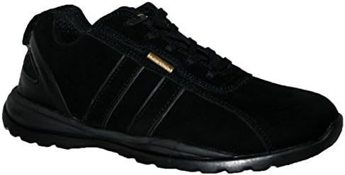 LADIES OTTAWA SAFETY STEEL TOECAP LIGHTWEIGHT LACE UP WORK SHOE TRAINER (UK6, Black suede)