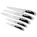 Produktbild INTEY Küchenmesser Set, Edelstahl Kochmesser Set, Messer Set, 5-Teilig, ABS Handgriff, Ergonomischer Griff, Schwarz