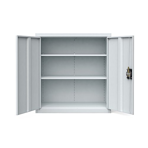 Aktenschrank Büroschrank Werkzeugschrank Metallschrank Universal Stahl Schrank 2 Einlegeböden - 5