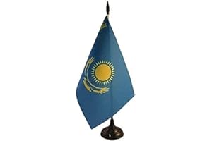 AZ FLAG Bandiera Da Tavolo Kazakistan 21x14 cm - Piccola Bandierina Kazaka 14 x 21 cm