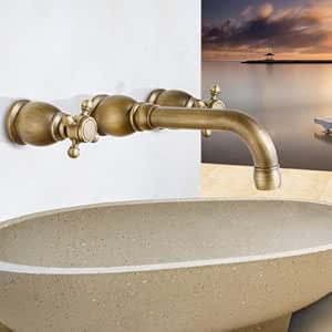 LVYI Wasserhahn Antik Messing Retro Bad Badezimmer Mischbatterie