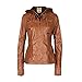 Produktbild Elecenty Mantel Damen Outerwear Herausnehmbar Kapuze Lederjacke Jacke Wintermantel Parka Pullover Sweatjacke Oberbekleidung Outdoorjacke Winter Übergangsjacke Parkajacke Jacken (Braun, L)