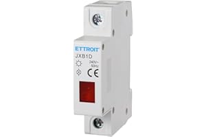 ZOREI Modulare Leuchtanzeige, 220 V für einphasig, nimmt 1 DIN-Modul, LED-Anzeigelampe für DIN-Schiene (rot)