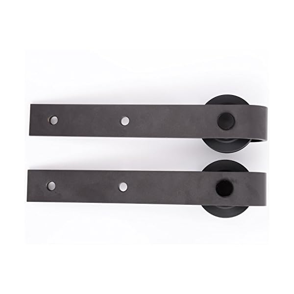 HOMCOM Modern Sliding Barn Door Closet Hardware Track Kit Track System Unit For Single Wooden Door 6.5FT /2000mm - Image 4