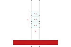 3DSCUBE Espositore a cavetti da vetrina, cartelle in plexiglass formato A3 orizzontale, porta annunci per agenzie immobiliari, studi fotografici, avvisi agenzie viaggi (3 Cartelle)