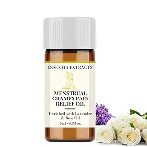 ESSENTIA EXTRACTS Menstrual Cramps Pain Relief Oil - For Instant Relief from Menstrual Pain & Cramps | With All Natural Extra Soothing Ingredients for Immediate Relief (5ML)